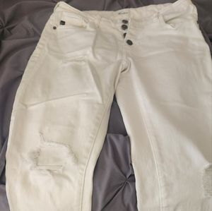 White Cropped KanCan Jeans